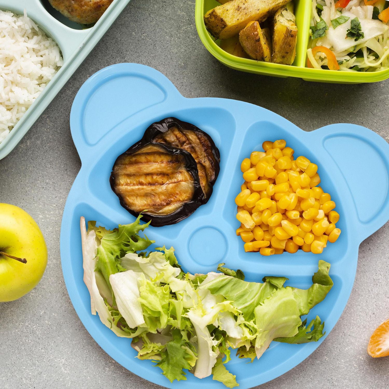 Assiette de séparation pour enfants en plastique rose ours Mainstays, 1 pièce