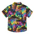 thumbnail image 2 of Dailycode Small Short Sleeve Button Down Shirts Colorful Tiger Eyes Casual Shirt 3-10 Years, 2 of 9