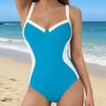 thumbnail image 7 of Xucatan Women's Color Block One Piece Swimsuit with Full Hip Coverage and Removable Pads, Modest Monokini for Beach Pool Vacation Gift, 7 of 7