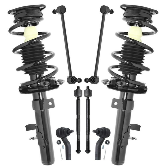 Detroit Axle - Front Struts w/Coil Spring Sway Bar Links Outer Inner Tie Rod Ends Replacement for 2013 Ford Escape - 8pc Set
