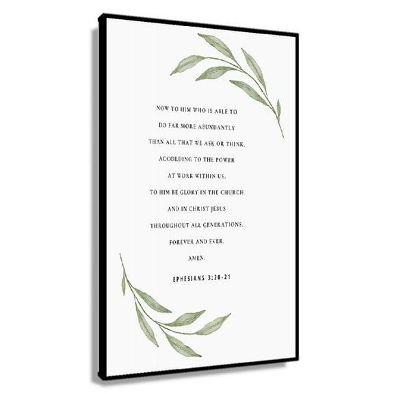 Ephesians 3 20-21 Wall Art, Bible Verse Wall Art, Botanical Scripture Wall Art, Christian Botanical Print Pictures Canvas for Bedroom Artwork Poster