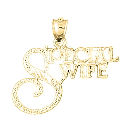 18K Yellow Gold Special Wife Pendant - 24 mm