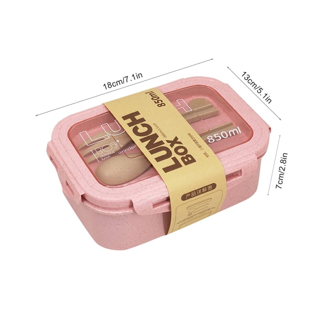 Bento Lunch Box Rice Straw Japanese Style Bento Box Popular Student Lunch Box Plastic Microwave Lunch Box Office Staff Low Lunch Box School Lunch Box
