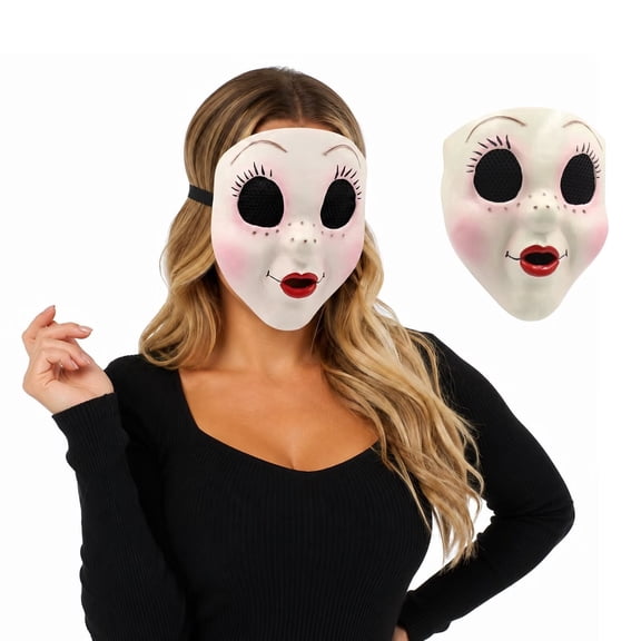 Creepy Doll Mask For Adult Unisex, Scary Horror Halloween Cosplay Costume Prop