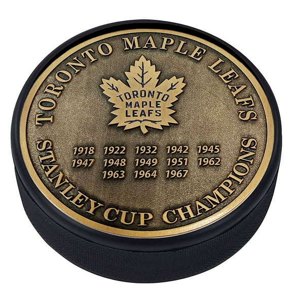 Toronto Maple Leafs 13-Time Stanley Cup Champions Medallion Collection Puck