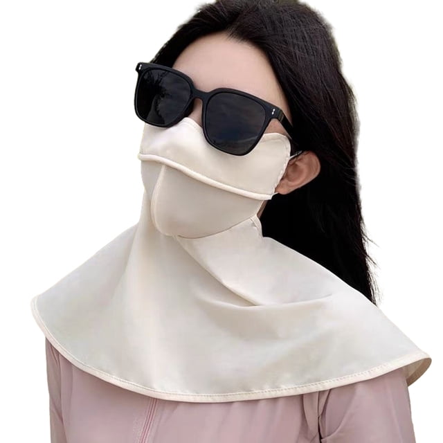 Sun Protection Guard Lightweight Quick-Dry Fabric Ice Silk Face Guard Shawl Design Semi-covered Face Neck Sun Shield