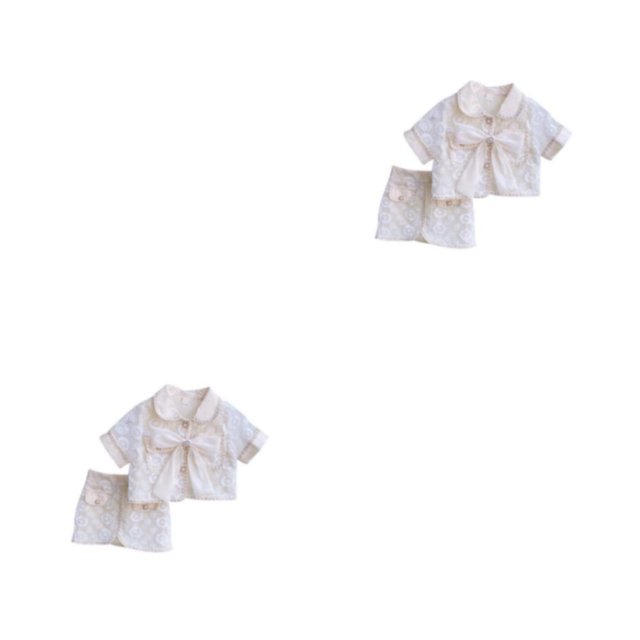 Sonducket Conjunto de y camiseta con botones para niñas, fiesta de verano, banquete, boda, niños, Tops de algodón, ropa, regalo de cumpleaños Type2 NO2