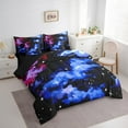 thumbnail image 3 of Manfei Glitter Galaxy Bed in a Bag Queen size, Psychedelic Starry Sky Bed Set, Dreamy Cartoon Reversible Bedding Queen Size, Super Cozy Bedroom Decorative, 7pcs, 3 of 6