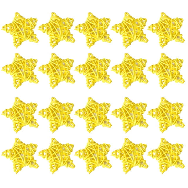 GOOHOCHY 20 piezas de estrellas de ratán DIY con forma de estrella, adornos colgantes, decoraciones