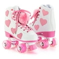 thumbnail image 6 of Women's and Girl's Classic Roller skates with Light up Wheels, High-top PU Leather Rollerskates Love Heart Pattern, 6 of 9