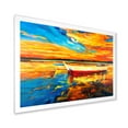 thumbnail image 2 of Designart 'Red and White Boats By The Pier At A VIbrant Sunset' Nautical & Coastal Framed Art Print, 2 of 4