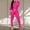 Hot Pink, variant on Women's Autumn Winter Outfit Sets Pocket Round-Neck Long Sleeve Sweatshirt and Casual Pant