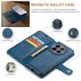 thumbnail image 5 of Allytech Wallet Case for OnePlus 12 with 3 Card Slots & Cash Pocket, 2 in 1 Detachable Strong Magnetic Case, Retro PU Leather Shockproof Magnetic Clasp Slim Protective Shell - Blue, 5 of 8