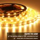 thumbnail image 4 of Tira de luces LED de color blanco cálido, Onforu, luz de cuerda regulable de 16.4 pies, cinta de luz de 3000 K, 5 m, 12 V, 2835 LED, iluminación de tira flexible para el hogar, cocina, debajo del gabi, 4 of 4