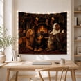 thumbnail image 5 of Four Pets by a Cozy Fireplace, Cozy Rustic for Animal Lovers, Traditional Holiday Art Print, Christmas Gift Tapestry Wall Hanging for Living Room and Bedroom, 5 of 7