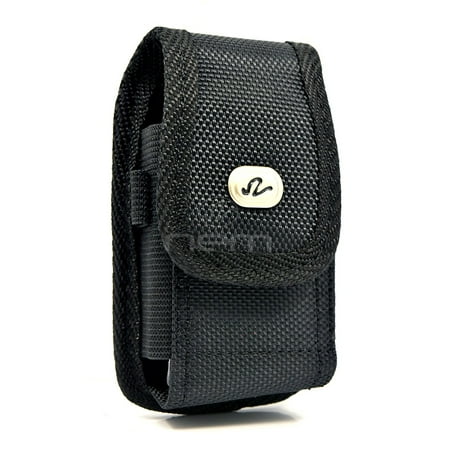 - Virgin Mobile Kyocera Coast / Kona Premium High Quality Heavy Duty Black Vertical Rugged Canvas Holster w/ Metal Belt Clip and Belt Loop