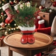 thumbnail image 4 of Clode Ceramic Santa Boots Christmas Decoration Red and White By Stork Ornament, 4 of 7