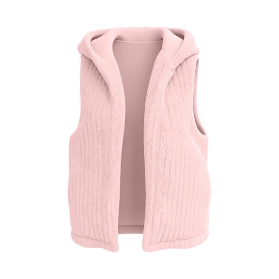 Puntoco Women's Striped Fleece Hoodie Warm Fleece Jacket Loose and Fleece Pink 2XL