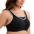 thumbnail image 3 of Women's High Impact Sports Bra Plus Size Wirefree Non-Padded Full Figure Bounce Control Running Bra 44G, 3 of 10
