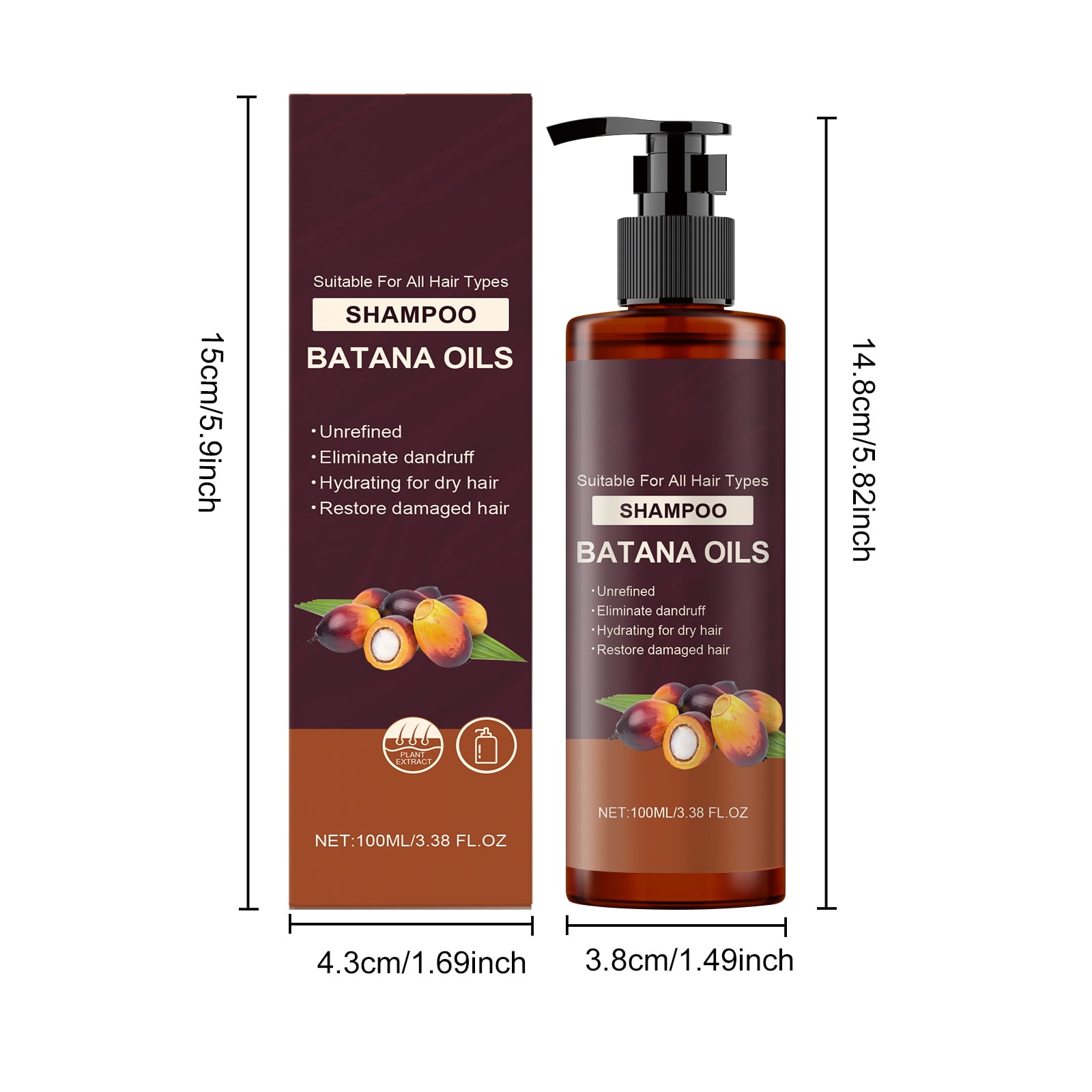 Alvantor Batana Oil Shampoo, Nourishing & Rejuvenating for Softness & Volume, Fine Hair Salon Care for Women and Men, 3.38fl.oz