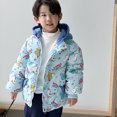 thumbnail image 3 of Gibobby Chamarra acolchada para niñasRopa para niños Chaqueta acolchada de algodón pequeña de tela de flores para niños nuevos Chaqueta de plumón para be(Azul, 14-15 Años), 3 of 4