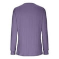 thumbnail image 4 of Augper Womens Tunic Casual Long Sleeve Tops V Neck Faux Button Solid Color Blouse, 4 of 6