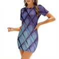 thumbnail image 1 of Abs 3 Sweetheart Knot Flared Dress Fashion Design Large Size Loose Dress Abstract Watercolor Pattern Zigzag Geometric Texture, 1 of 5