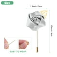 thumbnail image 3 of Uxcell 1-Pack Flower Lapel Pins for Men, Golden Leaf Rose Boutonnieres Pin Groom Boutonnieres for Wedding/Dance/Party[Silver Gray], 3 of 7
