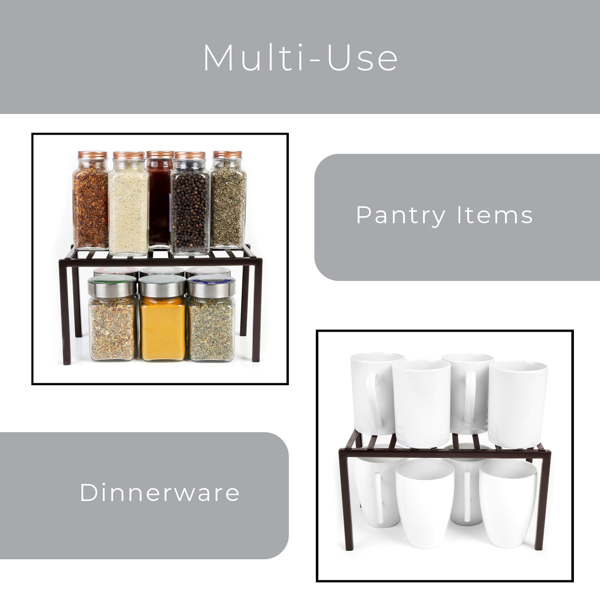 Premium Small Cabinet Storage Shelf Rack | Smart Design Kitchen Bronze / 6
