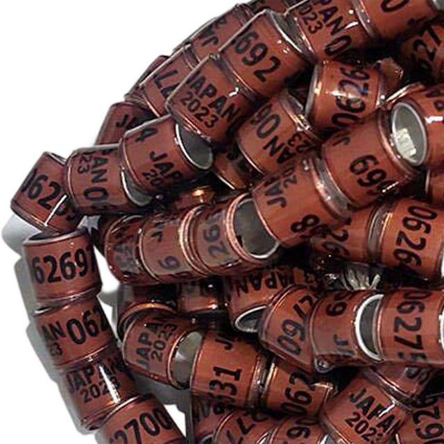 100Pcs Pigeon Ring 8mm 2023 Foot Rings Reusable Dove Legs Band for Duck Most Adult Birds Poultry Brown