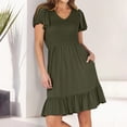 thumbnail image 3 of WILLBEST Vestidos Largos Casuales Para Mujer Vestido Casual De Verano A La Moda De Color Sólido Con Bolsillo Y Cuello En V, 3 of 3