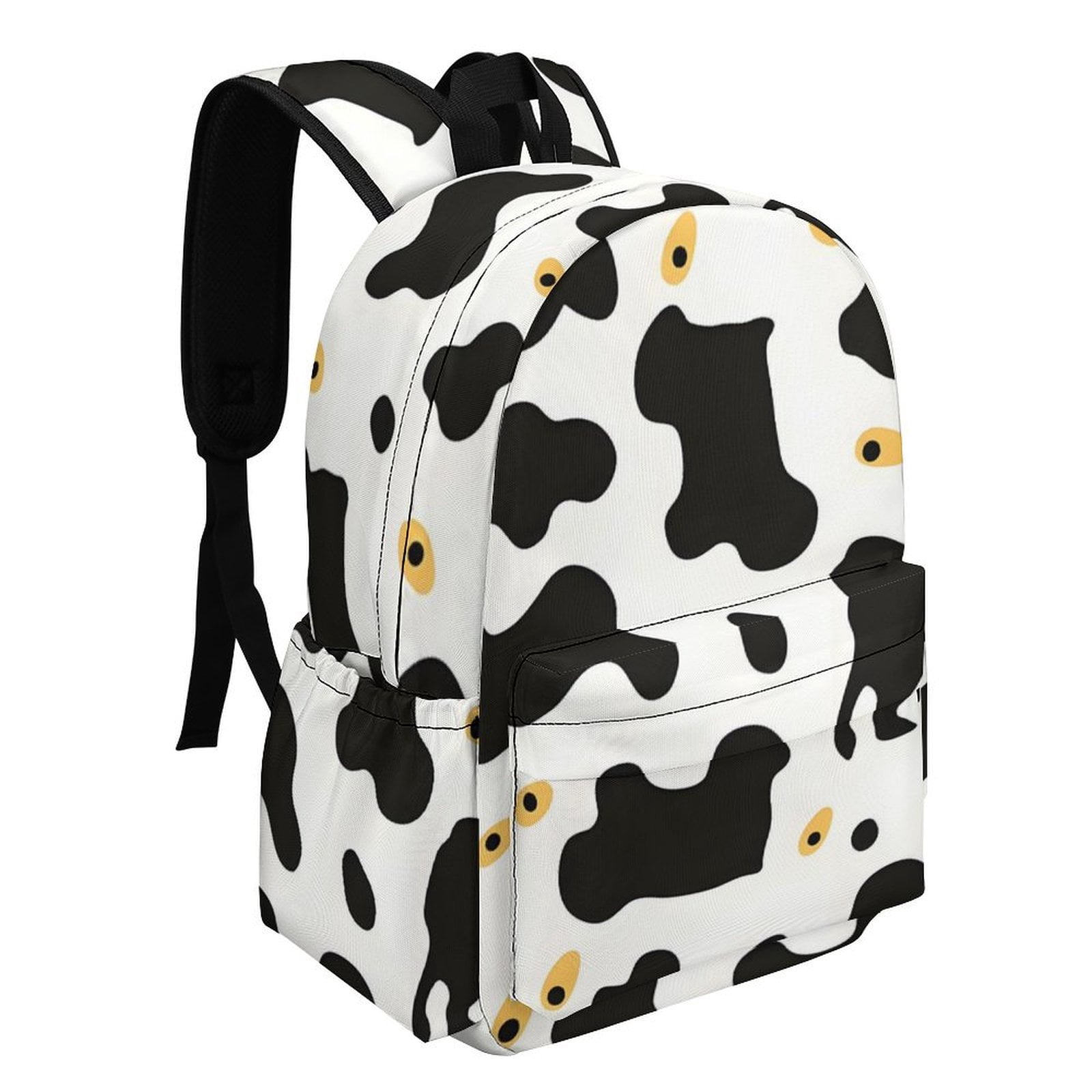 Large Capacity Half Print Backpack 11.8×16.5×5.9in Multifunctional Zipper Design Convenient Switch Simple Cow Print Pattern1_4