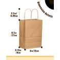 thumbnail image 4 of 50-Packs Brown Paper Gift Bags with Handles Bulk 8.3"x3"x 6" Small Size Paper Bags Multiple Uses(Small Size), 4 of 11