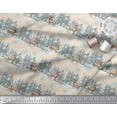 thumbnail image 2 of Soimoi White Rayon Crepe Fabric Reindeer & Snowflakes Tree Printed Fabric 1 Yard 46 Inch Wide, 2 of 3
