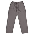 thumbnail image 4 of Men's Cotton Linen Pants Drawstring Lightweight Loose Beach Yoga Pants with Pockets Plus Size Pants Gray 4XL, 4 of 5