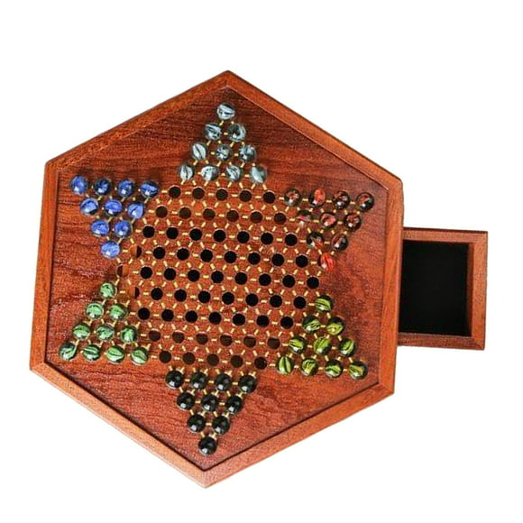 lionlar Chinese Checkers with Marbles, Fine Wooden Chessboard Children Gifts Board Game,