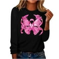 thumbnail image 2 of VKOYWKM Breast Cancer Survivor T-Shirts Women Long Sleeve T-Shirt Pink Ribbon Print Breast Cancer Tops Crew Neck Loose Breast Cancer Awareness Sweatshirt, 2 of 5