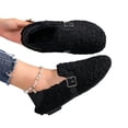 thumbnail image 2 of KEVCHE Womens Fuzzy Loafers ,Buckle Slip On Flat Cozy Winter Shoes, Plush Fleece Upper Buckle Strap Non-Slip Sole Warm Shoes ,Indoor Outdoor Casual Daily Fall Winter Shoes, 2 of 6
