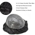 thumbnail image 6 of Mens Hairpiece LYRICAL HAIR Human Hair Replacement System Durable Thin Skin PU Injected Toupee Hair Wigs for Men, 6 of 7