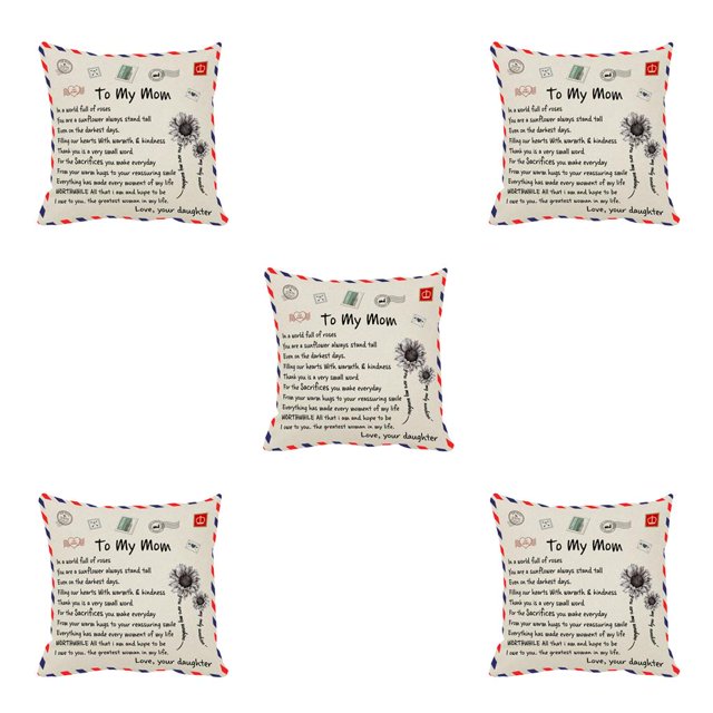 Moyic Funda de almohada Funda de almohada cuadrada de fibra Funda de cojín de sofá lavable con letras, para mamá Type1 NO1 Moyic CBP166921