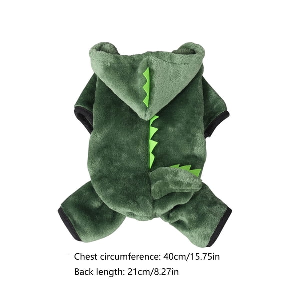 SLYNSHome Costume de Chien Dinosaure Vêtements Chauds pour Chien Vêtements d'Hiver pour Chiens Costume d'Halloween pour Animal Vêtements pour Chiot Tenues pour Chats Drôle Apperal - Vert - P