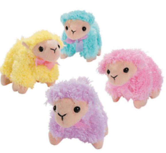 pastel stuffed animals