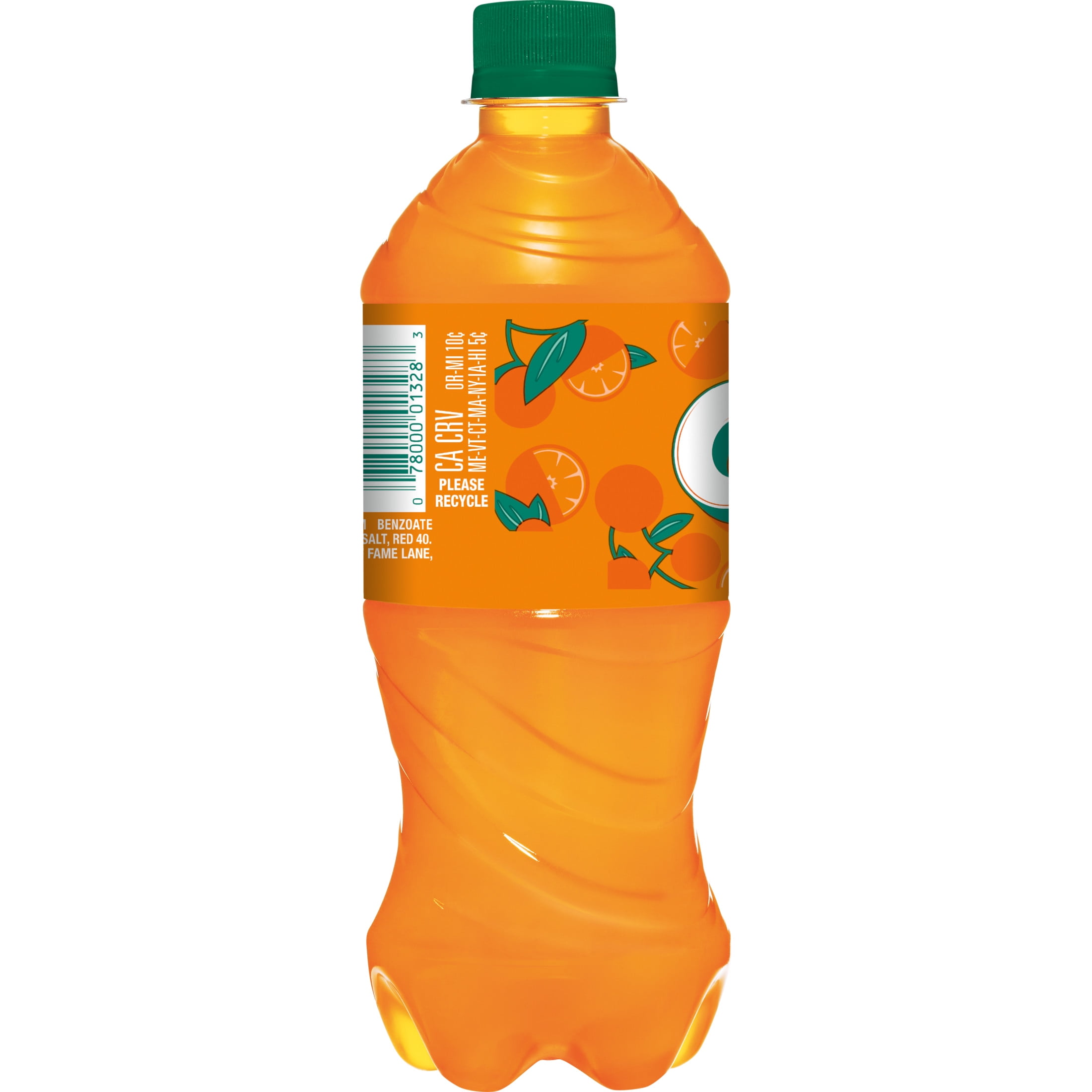 (4 pack) Crush Caffeine Free Orange Soda Pop, 20 fl oz, Bottle