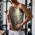 thumbnail image 5 of Gukieu Mystic Fox With Halo Print Men's Quick Dry Fitness Vest, Round Neck Sleeveless Fitness Bodybuilding Top-Small, 5 of 7