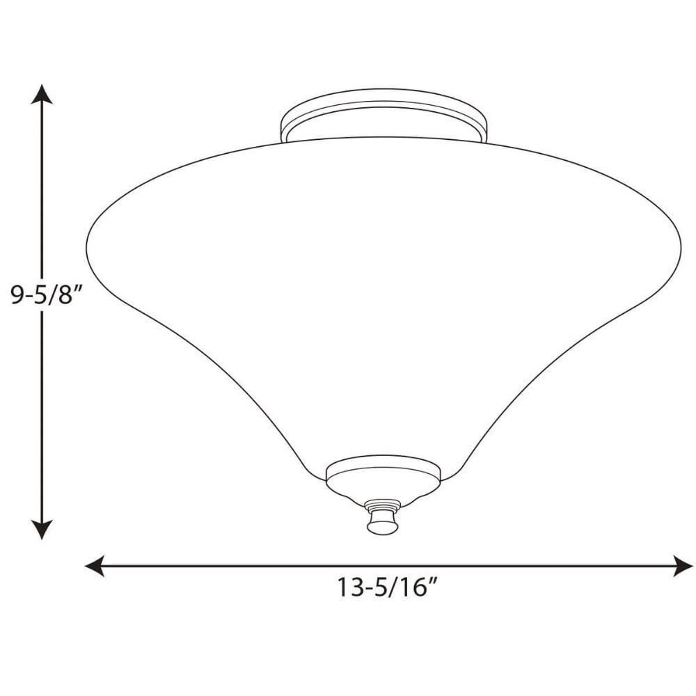 Progress Lighting Melon 2-Light Semi-Flush, Brushed Nickel, Trumpet Glass Shades