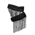 thumbnail image 4 of Segolike 1 Pair Latin Dance Arm Sleeves Competitions Shiny Comfortable Tassel Arm Sleeves Black Silver, 4 of 7