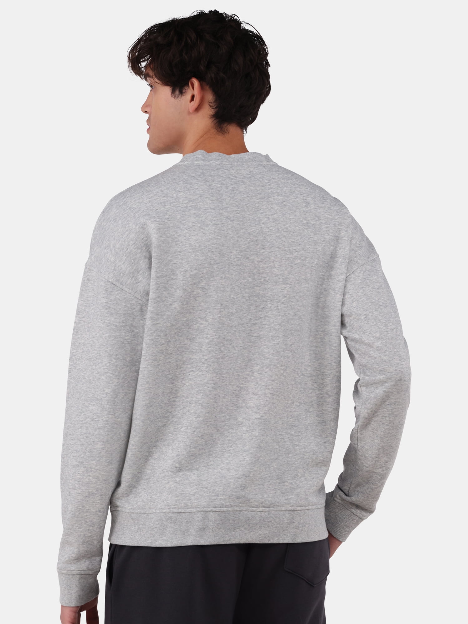 No Boundaries All Gender Fleece Crewneck Sweatshirt with Long Sleeves, Men's and Big Men’s