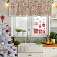 thumbnail image 5 of 2 Pack Boho Beige Flowers Valances for Windows Bedroom Living Room Window Treatments, Spring Abstract Watercolor Floral Leaf Rod Pocket Valance Drapes Short Kitchen Curtains Over Sink 42"x18", 5 of 8