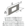 thumbnail image 5 of Amerock Medora 3 inch (76mm) Center-to-Center Rectangle Satin Nickel Cabinet Pull Backplate, 5 of 6