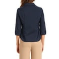 thumbnail image 3 of INSPIRE CHIC Business Shirt for Women's Hidden Button Placket Petal Sleeve Office Tops, 3 of 5